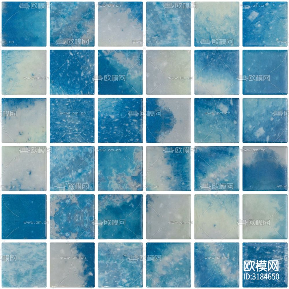 马赛克炫彩泳池 马赛克墙面贴图下载（渲染图2）