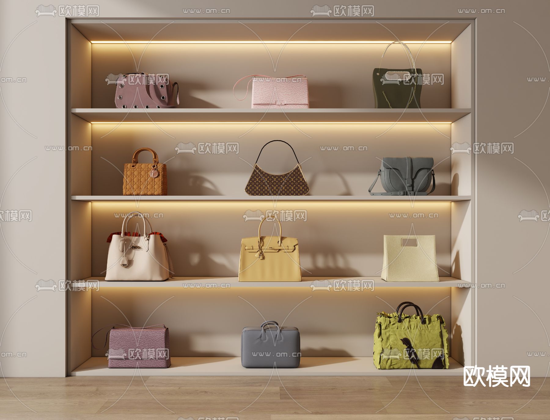 现代手提包3d模型下载