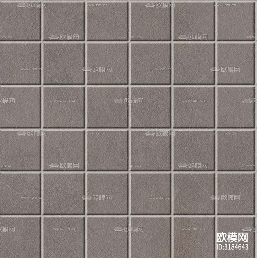 深色瓷砖马赛克墙面贴图下载（渲染图2）
