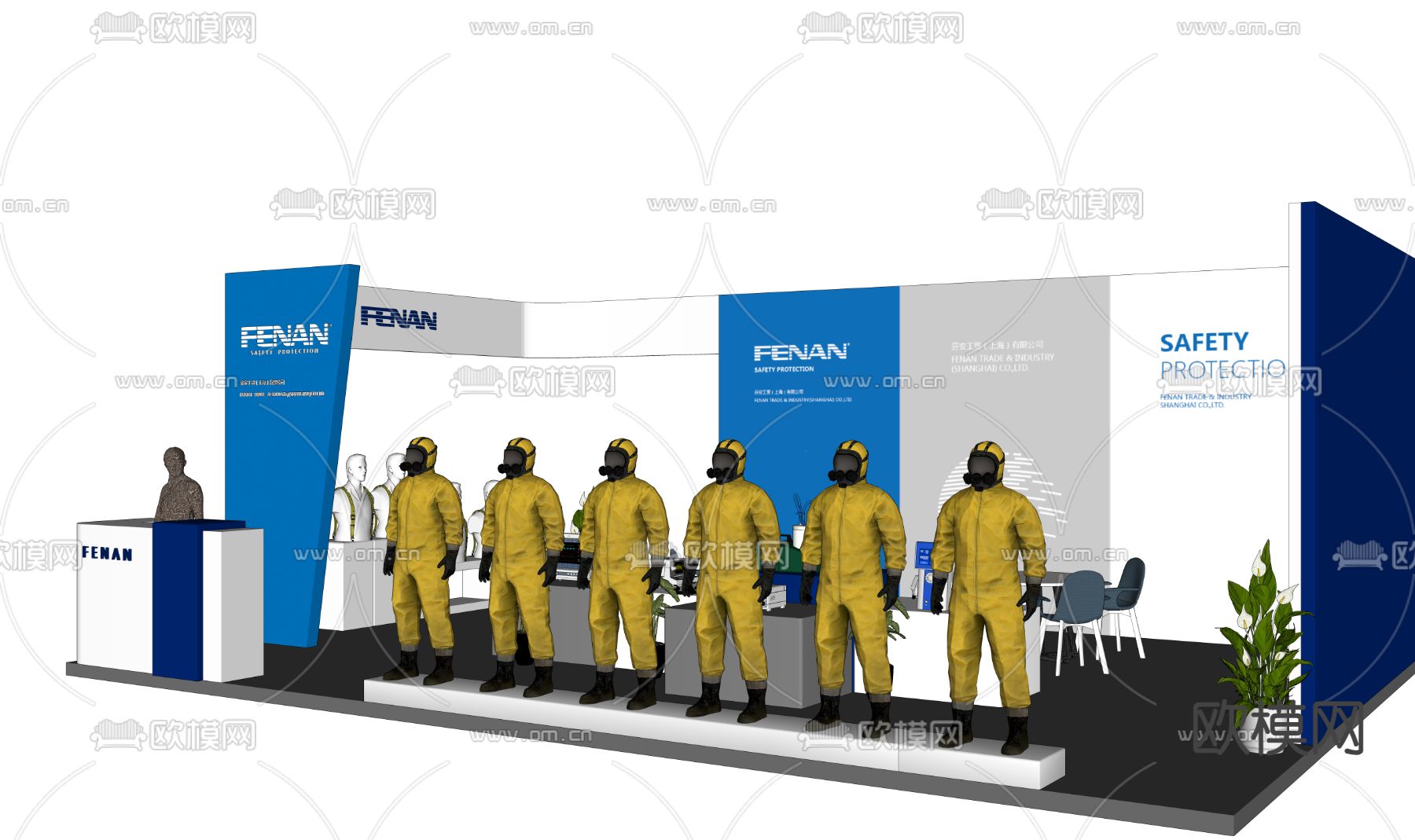 企业展厅su模型下载（渲染图1）
