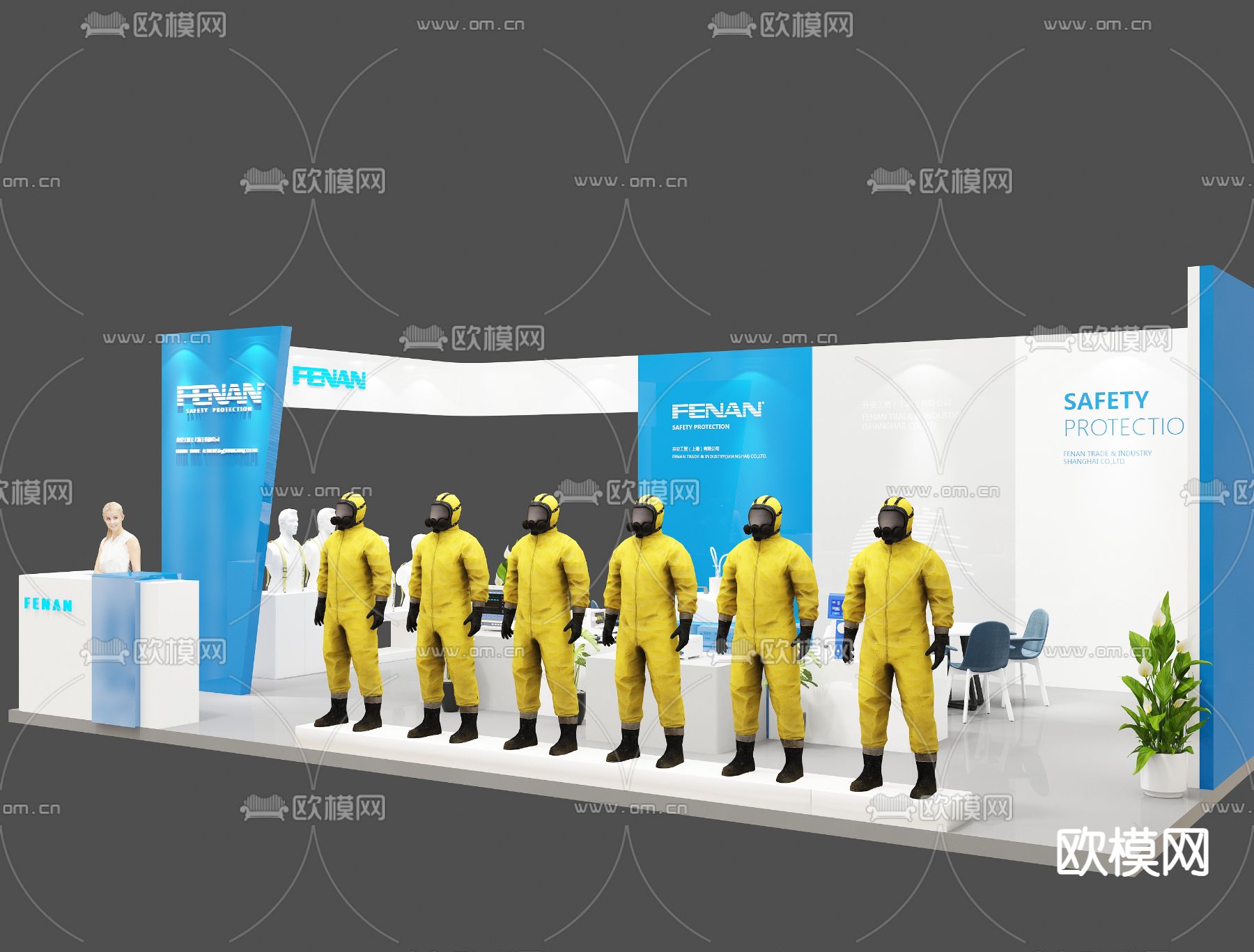 企业展厅su模型下载（渲染图2）