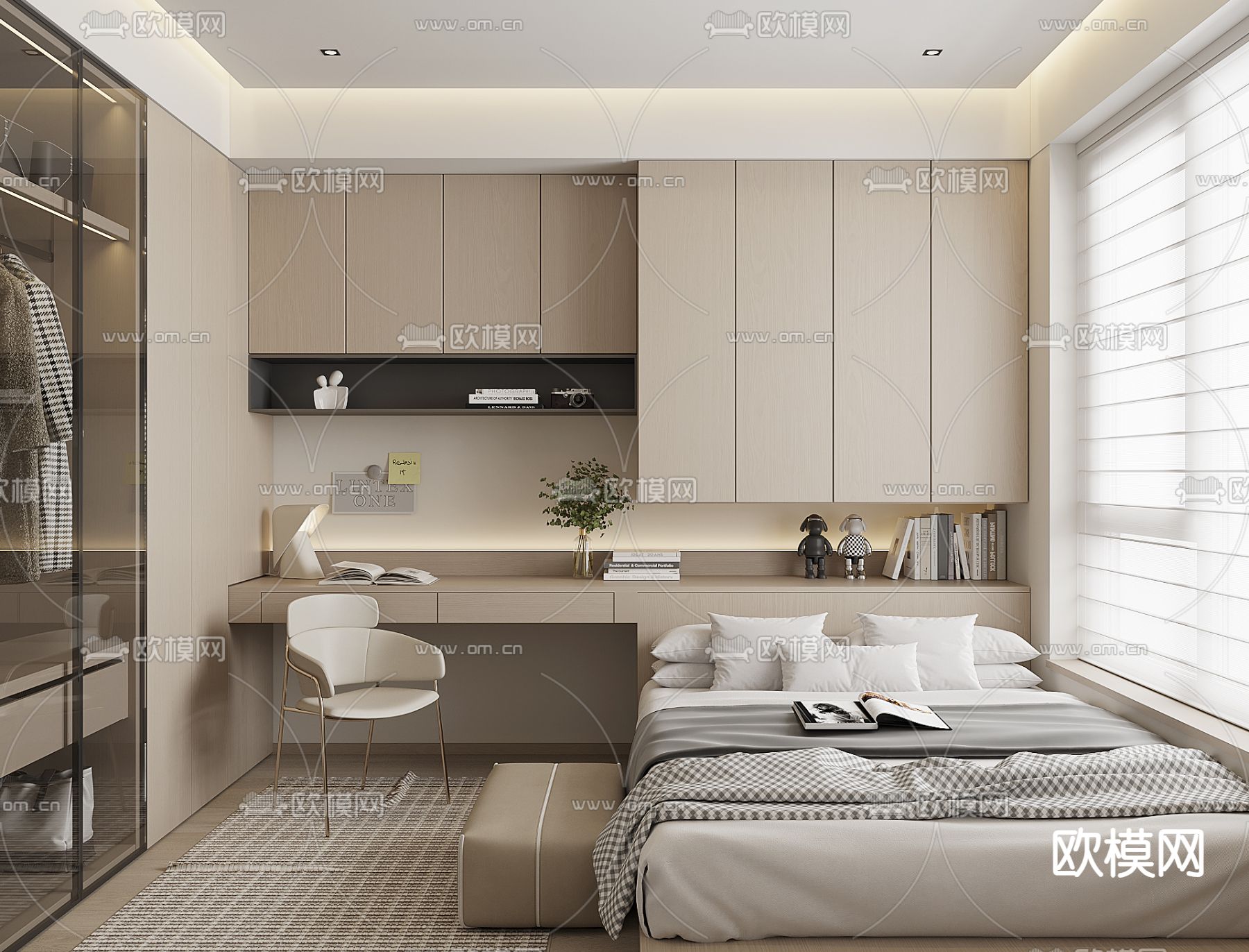 榻榻米卧室 次卧3d模型下载