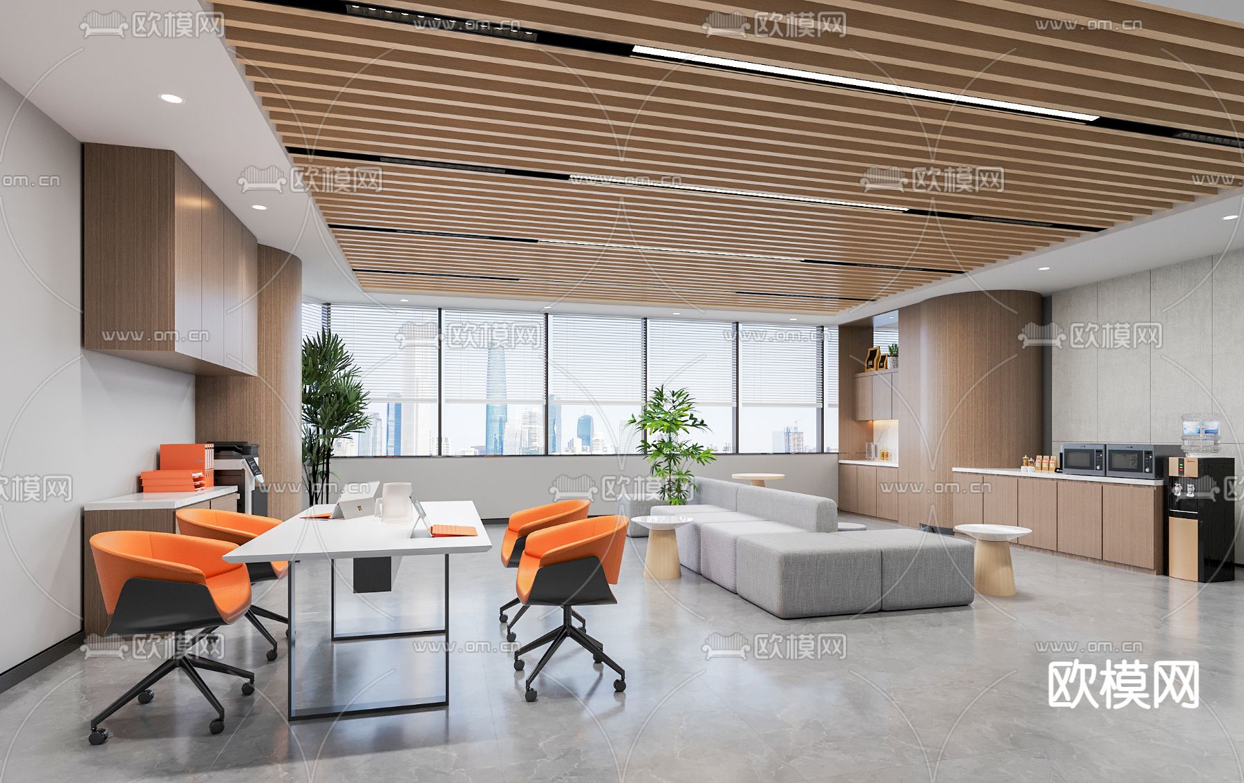 现代茶水间 休闲区3d模型下载