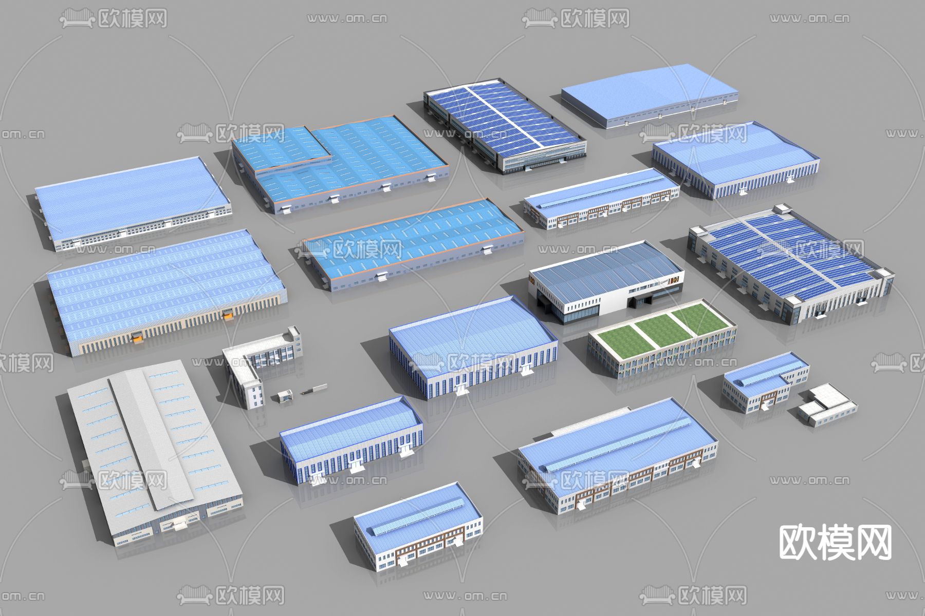 工业厂房 仓库 生产车间3d模型下载