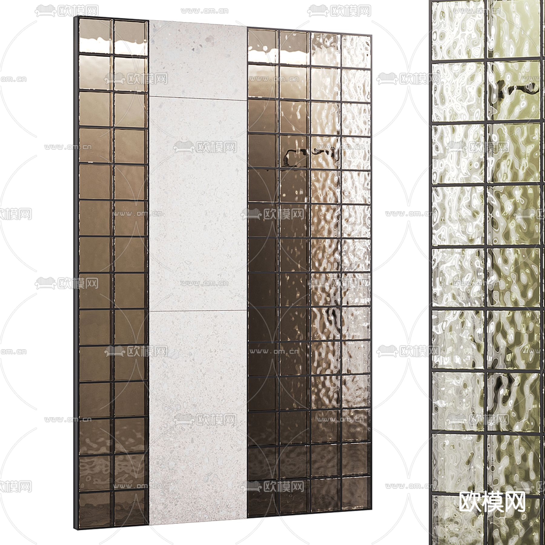 现代玻璃隔断 隔断墙3d模型下载（渲染图2）