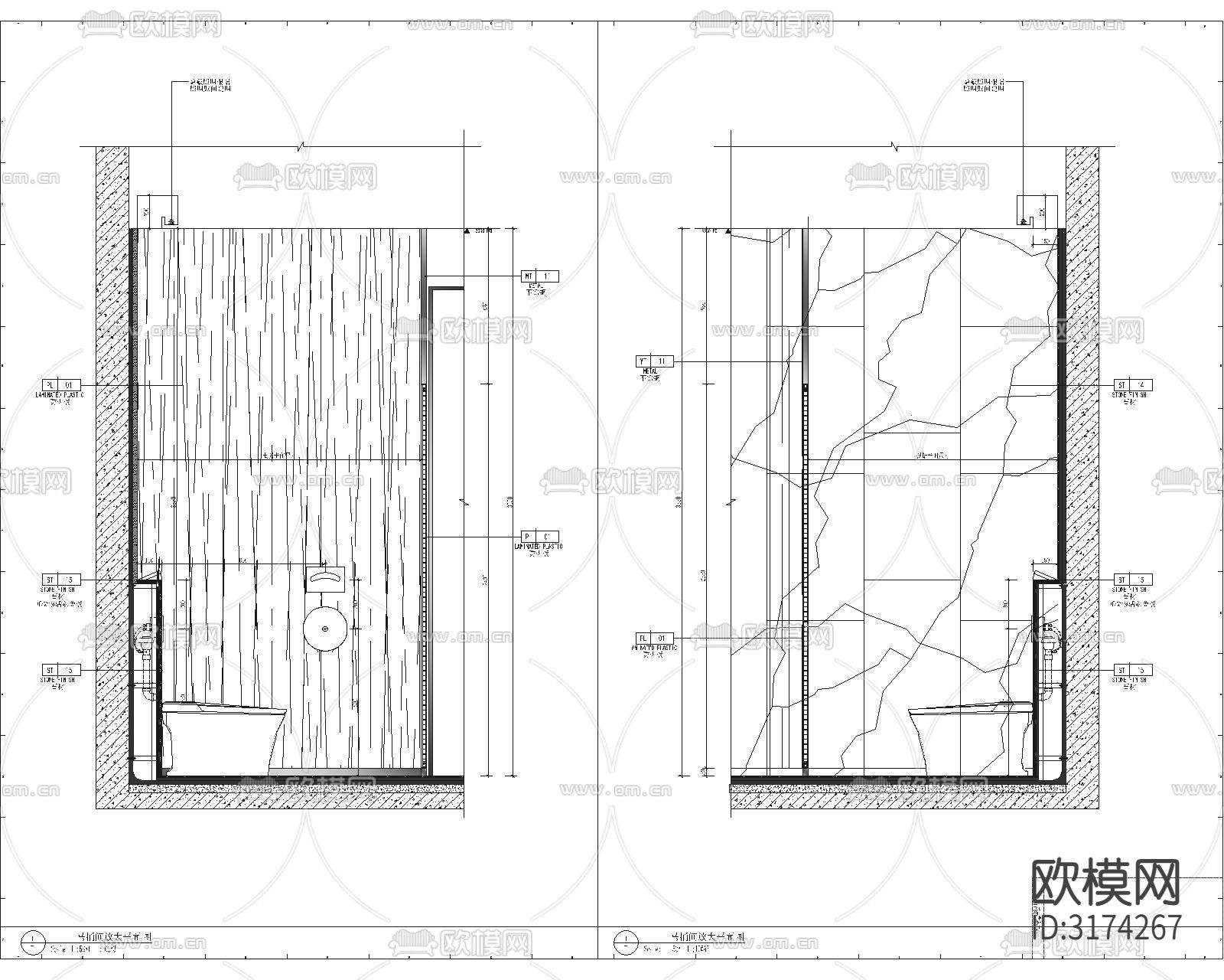 马桶间大样图下载（渲染图3）