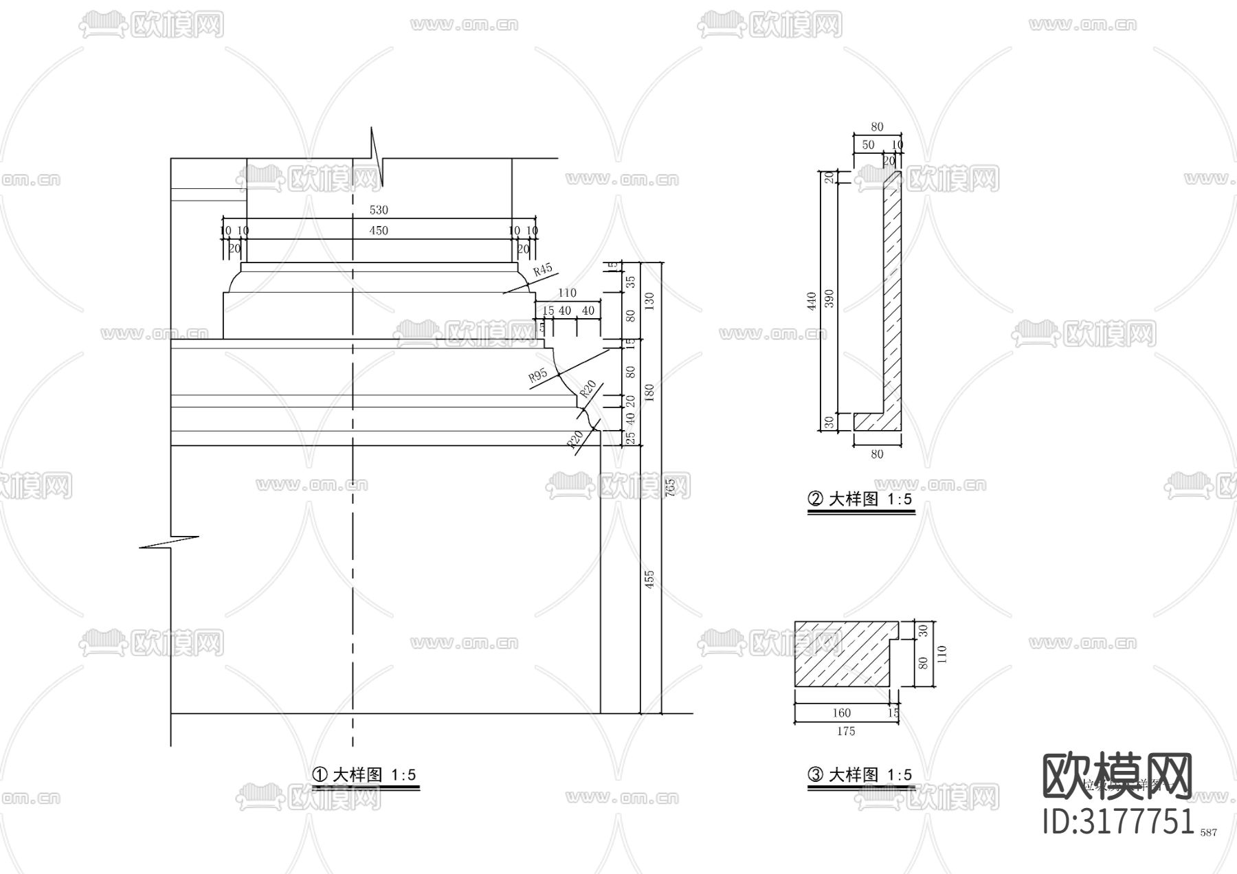 景观垃圾房cad施工图下载（渲染图7）