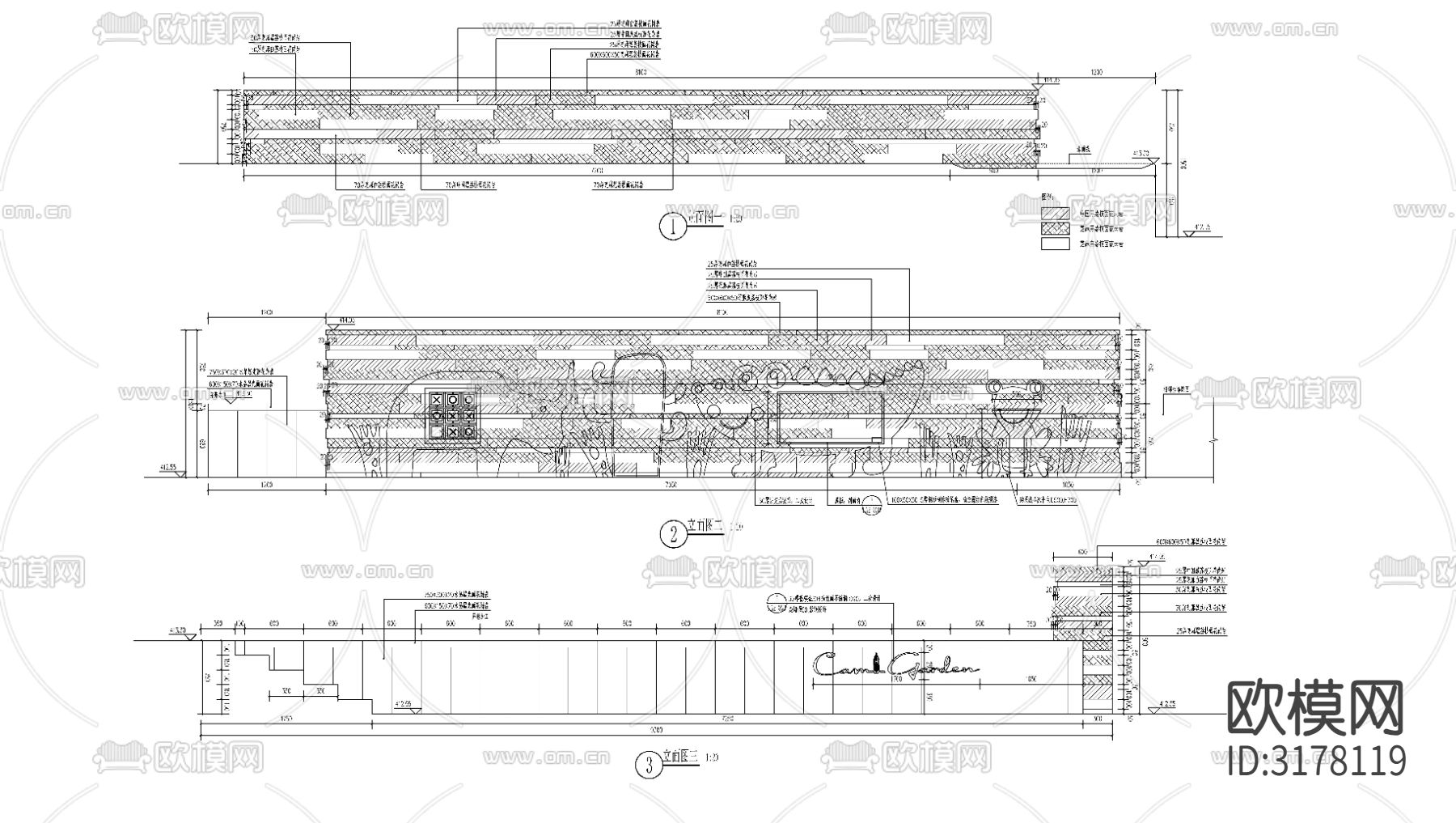新中式镜面水景节点大样图下载（渲染图1）