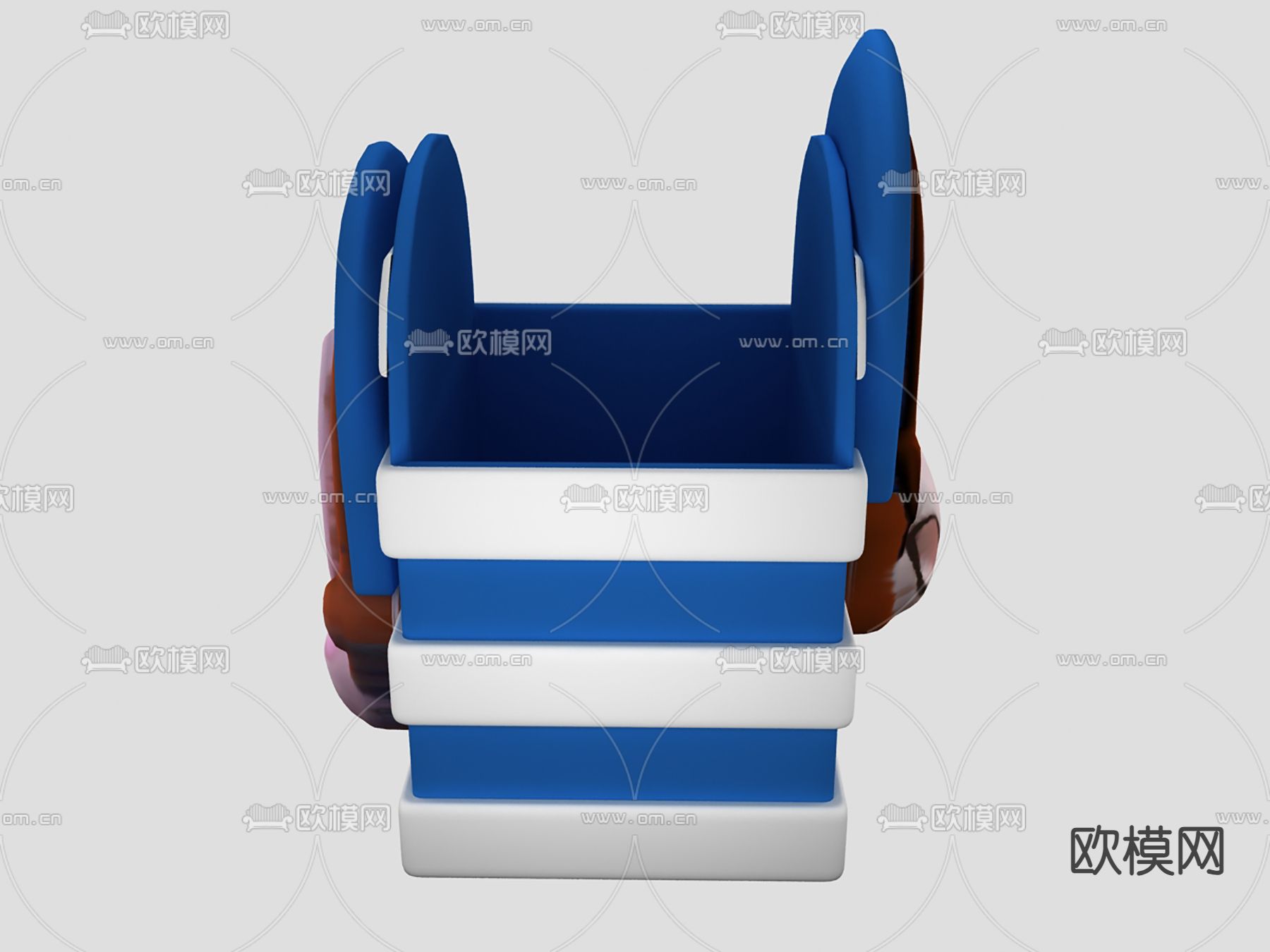 卡通人物笔筒 收纳笔筒3d模型下载（渲染图3）