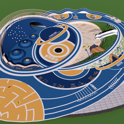  现代儿童乐园 海洋主题游乐园su模型 