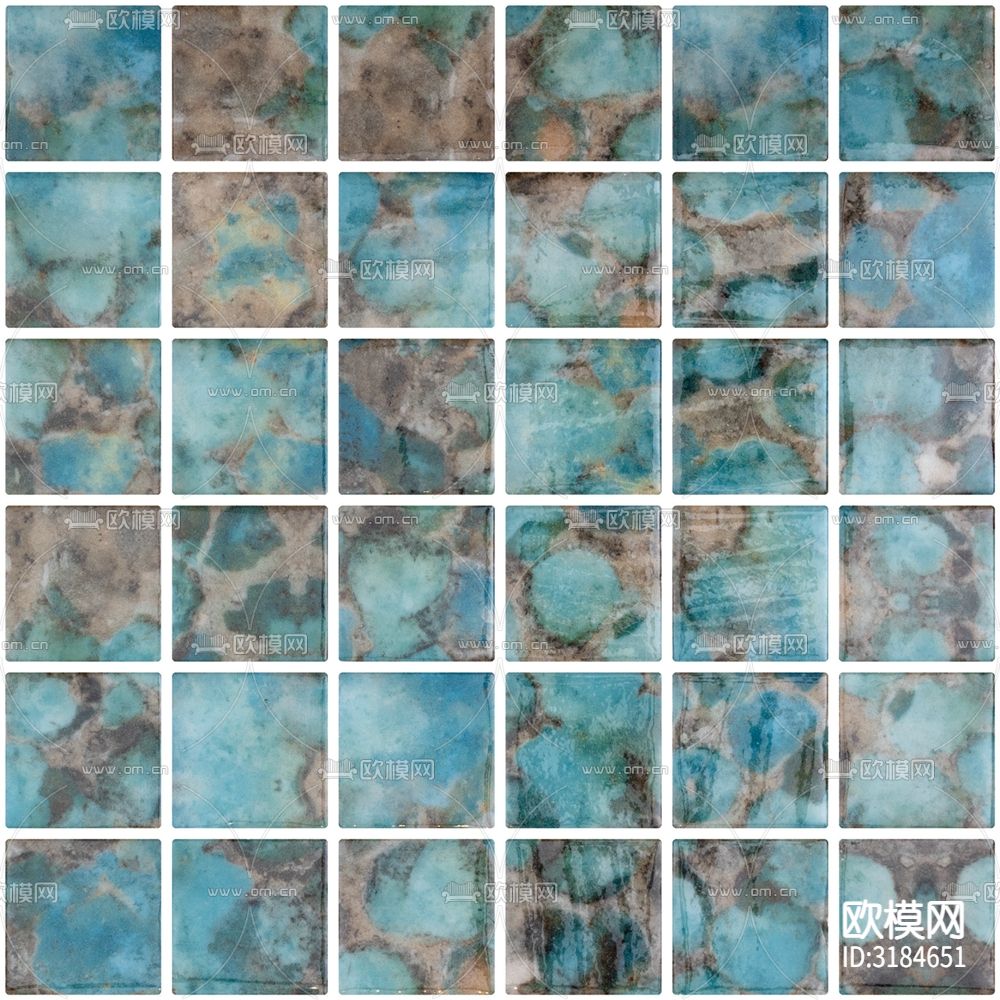 马赛克瓷砖 墙面拼贴 梦幻彩墙砖贴图下载（渲染图5）