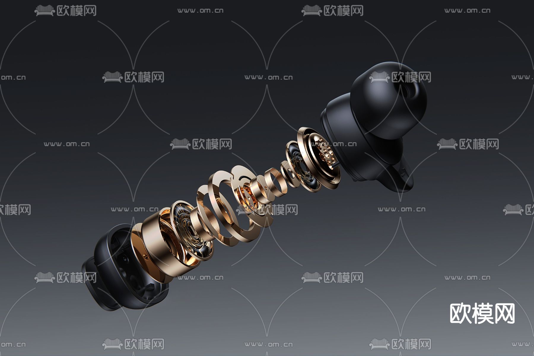 耳机内部结构分解3d模型下载