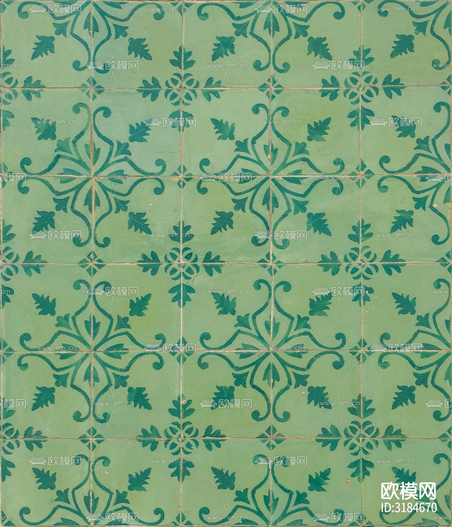 北欧风格花砖拼花瓷砖贴图下载（渲染图6）