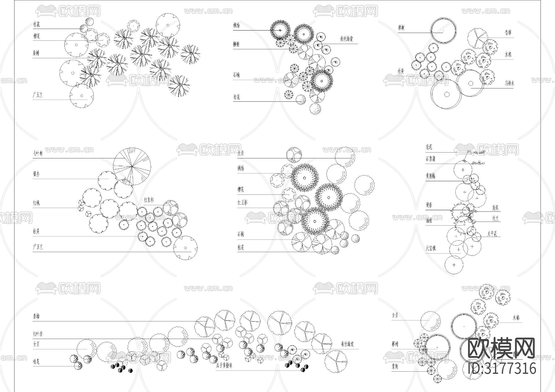 植物搭配小景CAD施工图下载（渲染图2）