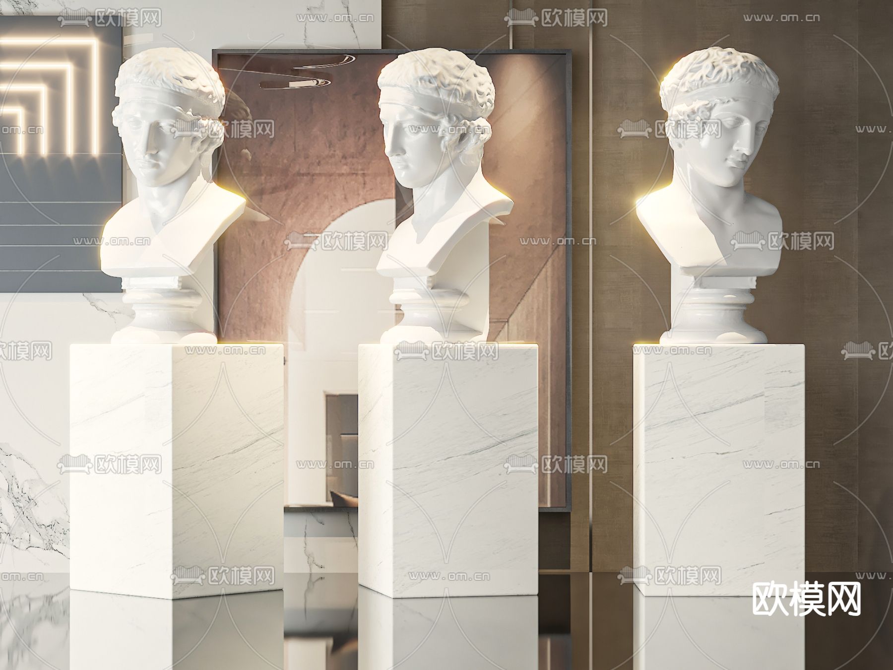 人像雕塑 石膏摆件3d模型下载