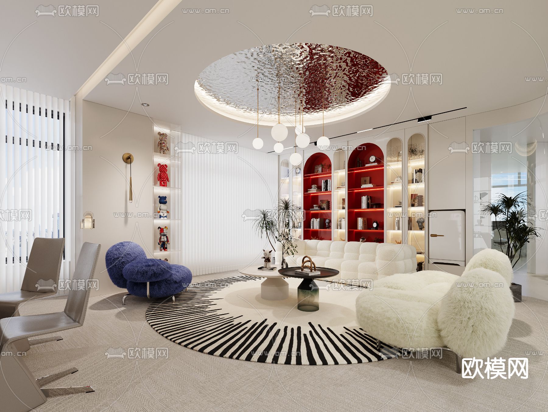 总经理室 董事长室3d模型下载（渲染图2）