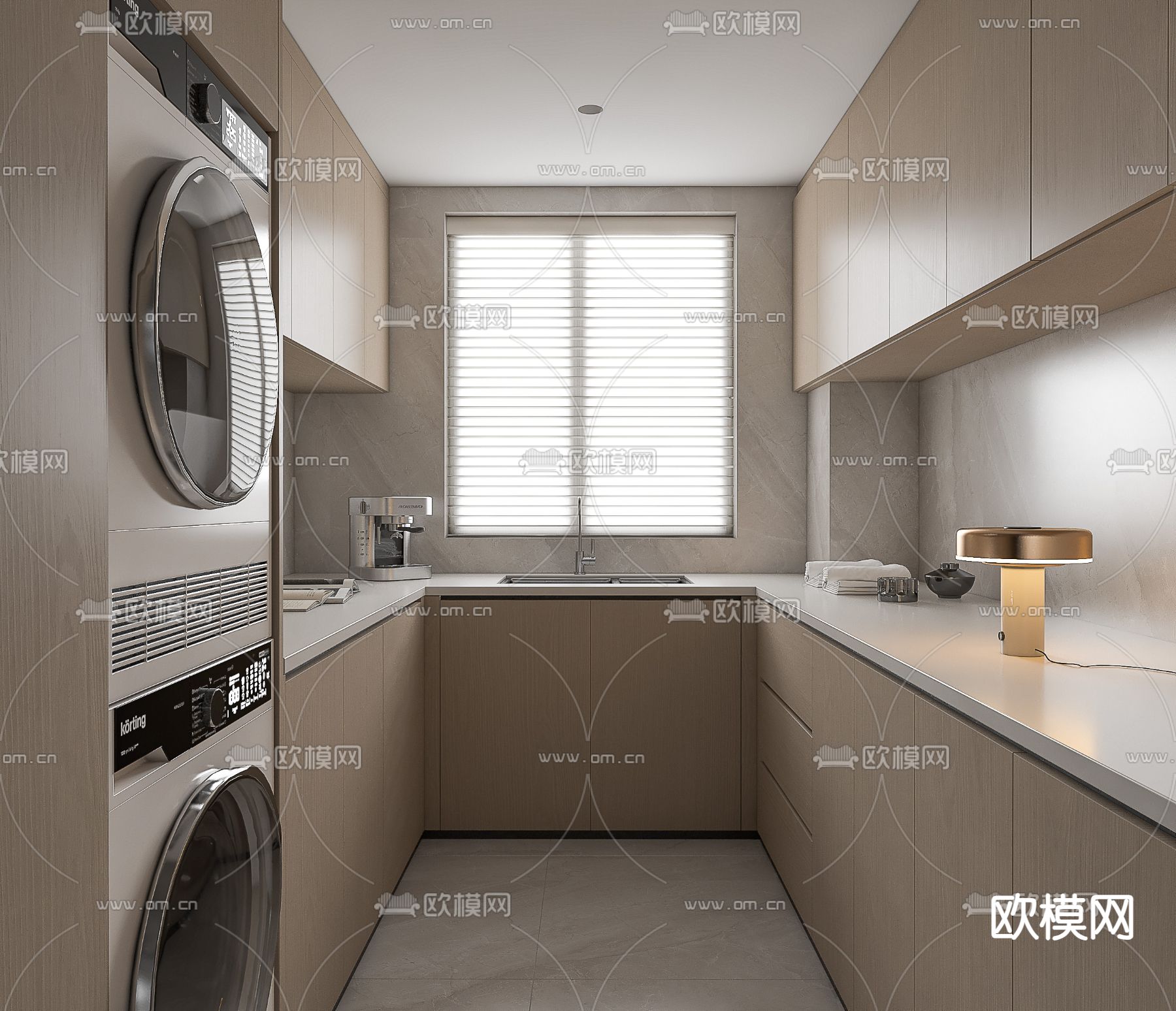 现代洗衣房3d模型下载