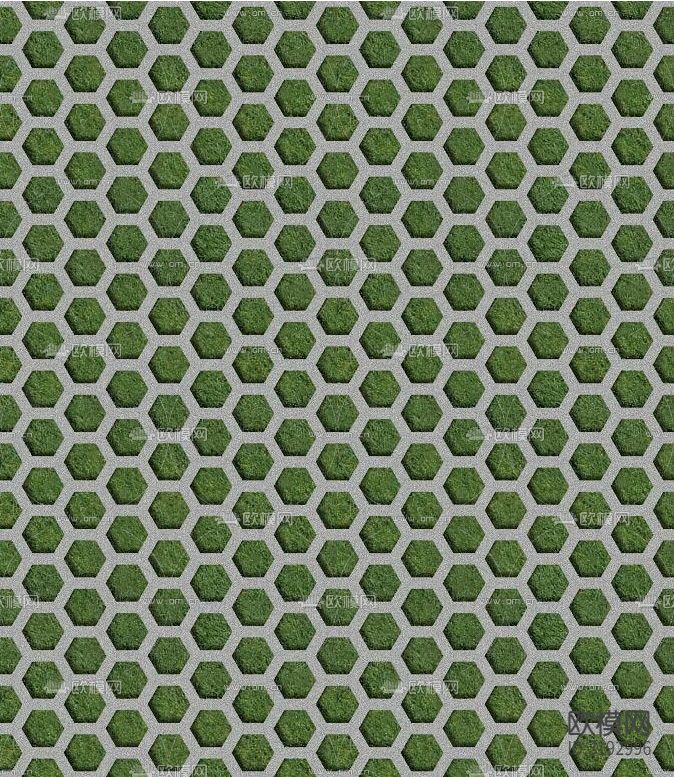 植草砖 嵌草石 草皮贴图下载