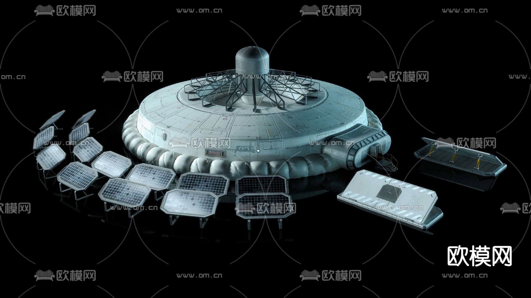 科幻基地 太空基地3d模型下载（渲染图1）