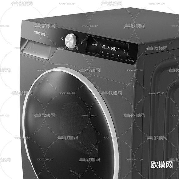 现代滚筒洗衣机3d模型下载(渲染图2)