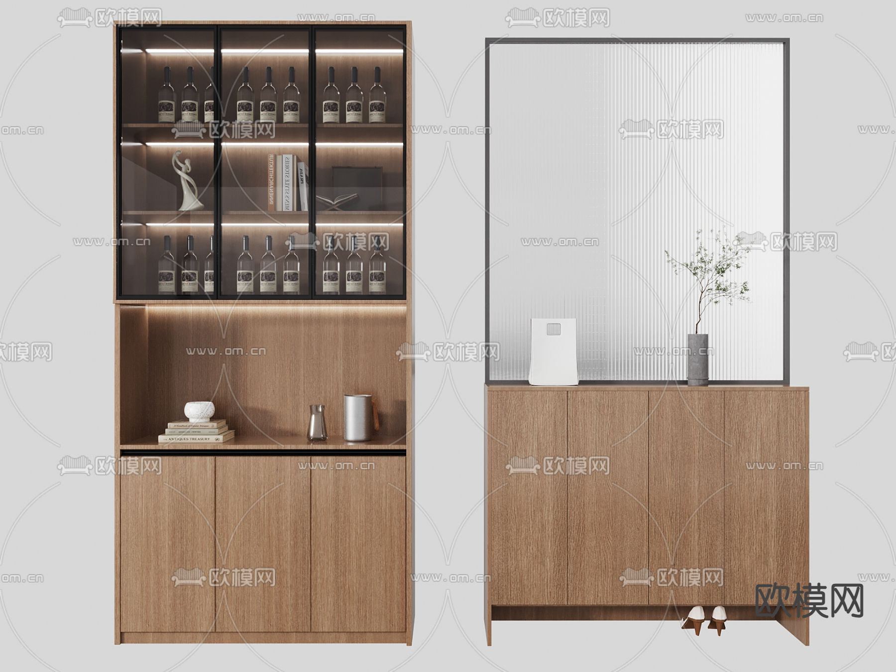 现代隔断3d模型下载