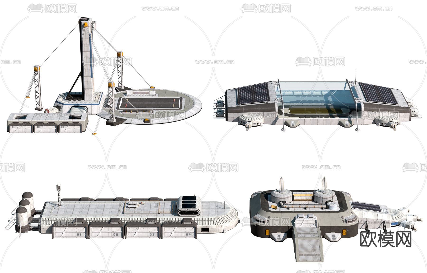 科幻基地 太空基地3d模型下载