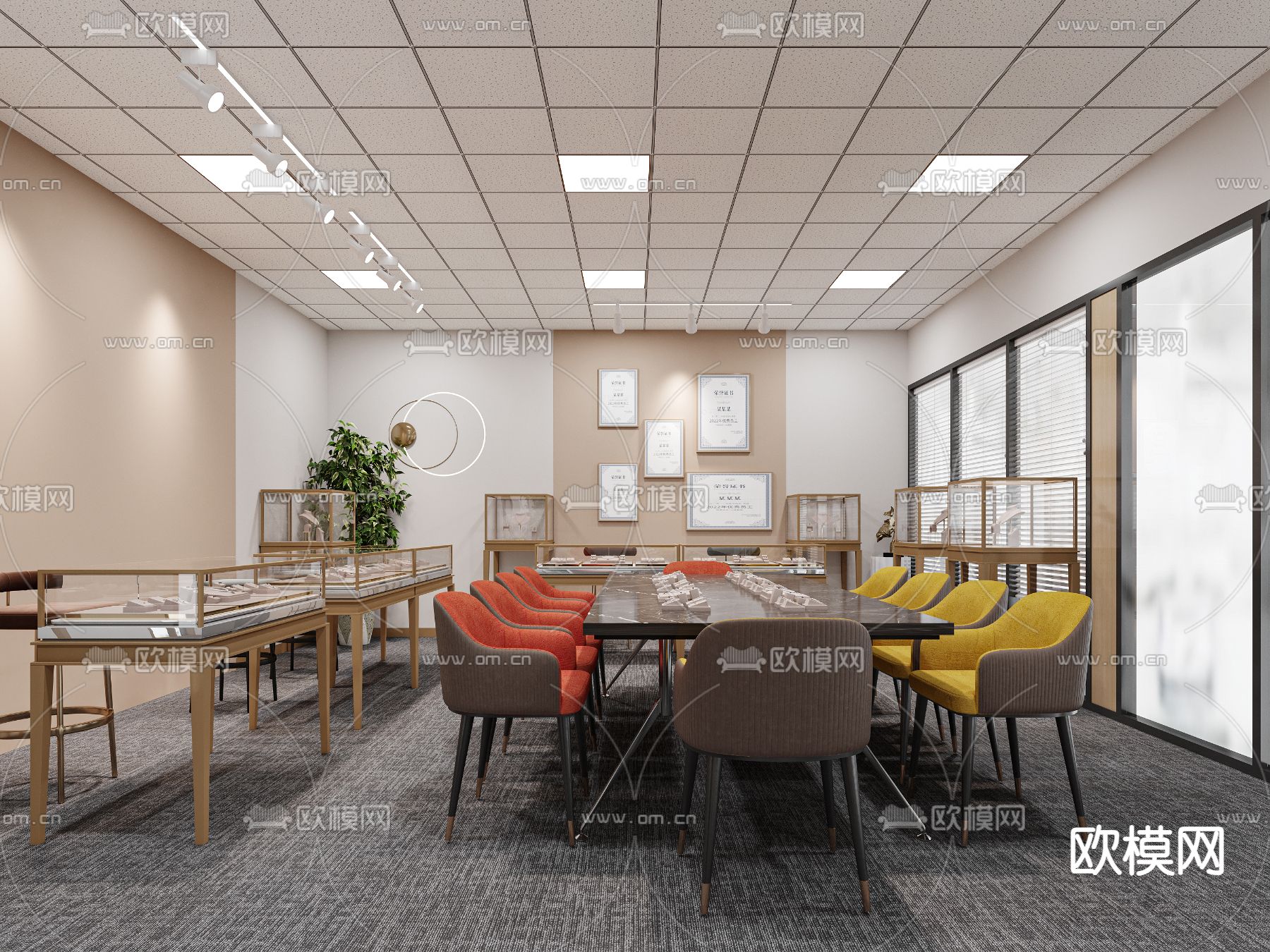 现代珠宝店3d模型下载（渲染图1）