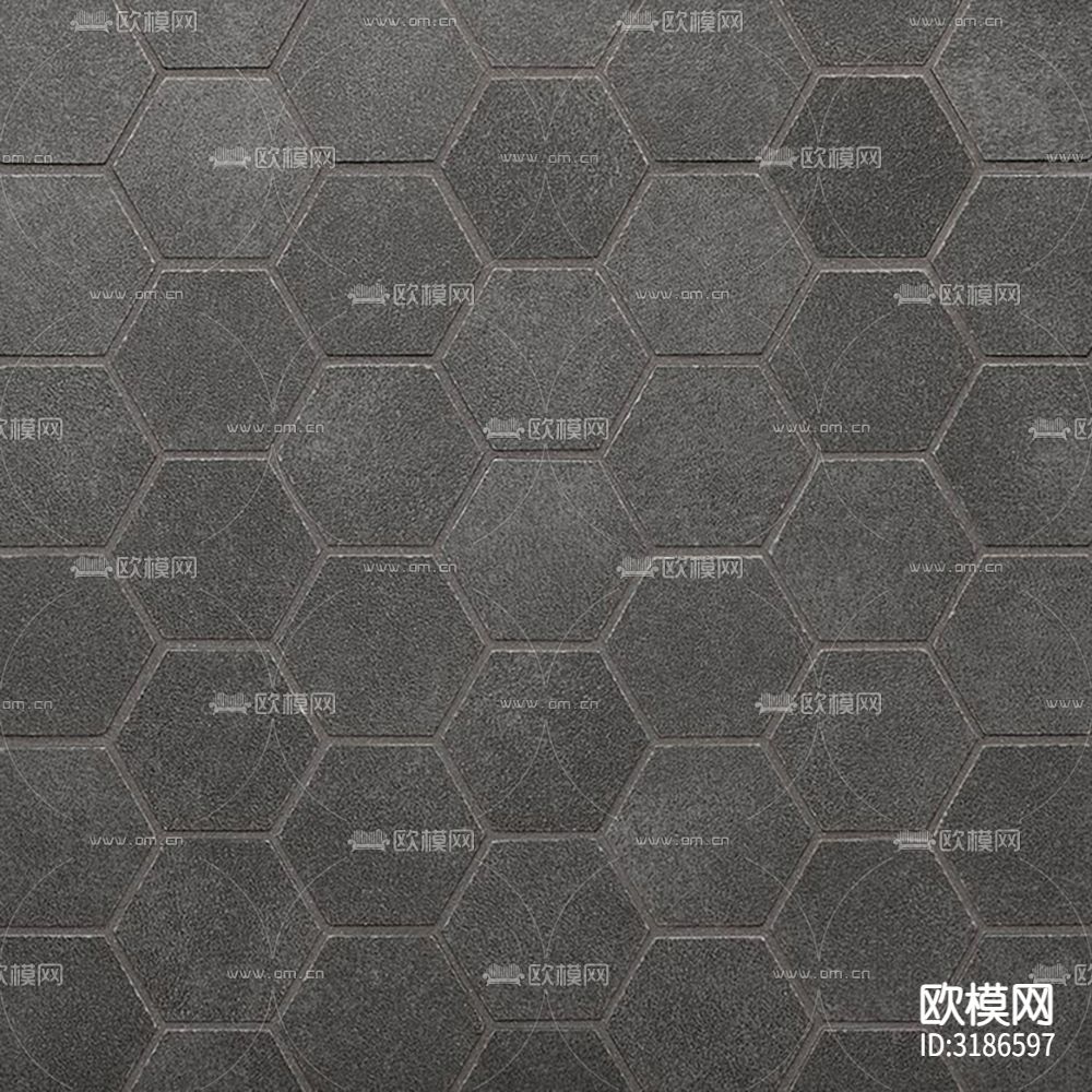 黑色花岗岩石材纹 六角砖 马赛克贴图下载