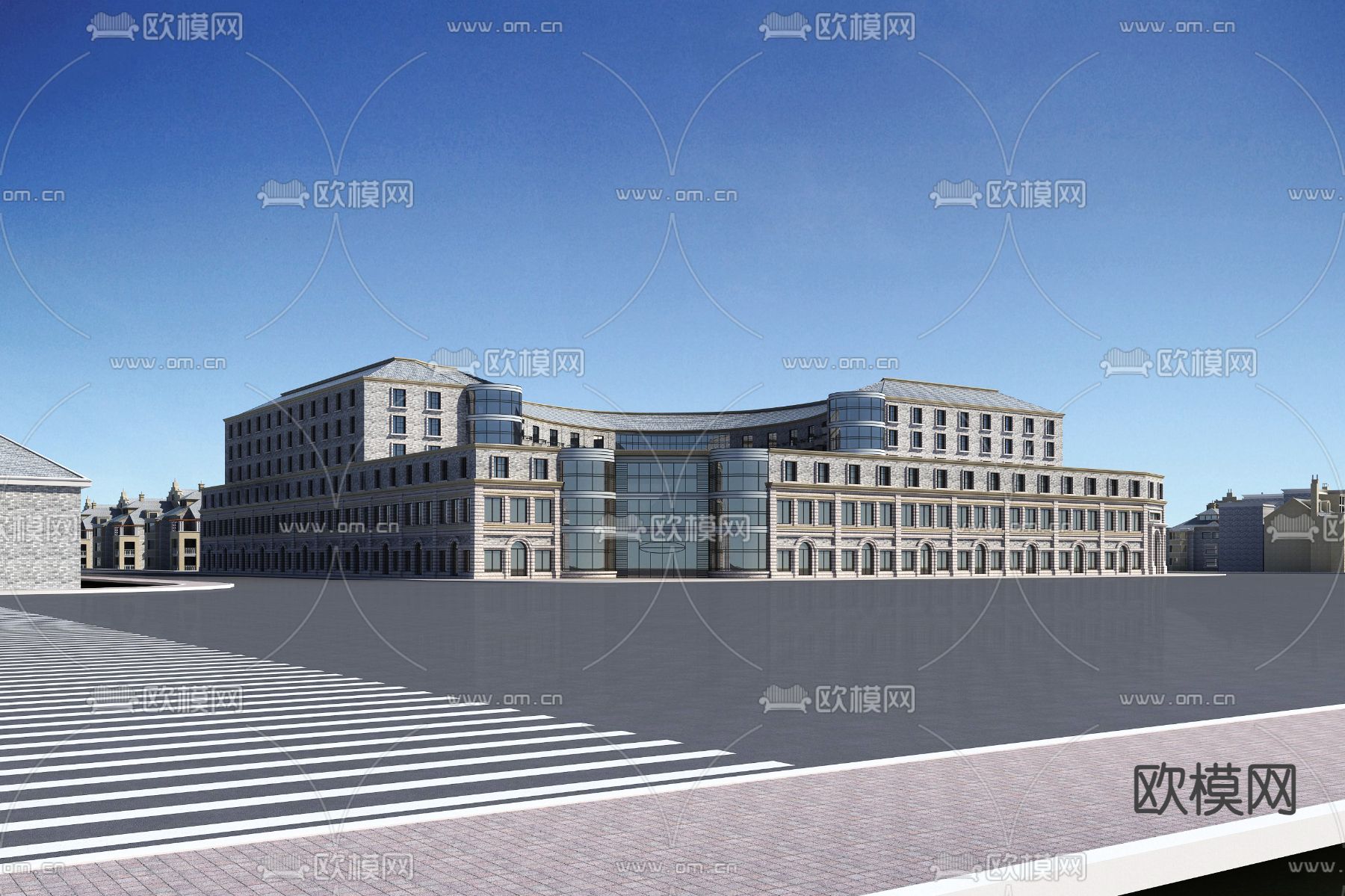 综合楼办公楼3d模型下载（渲染图2）