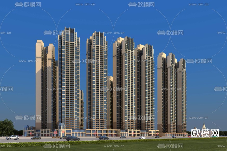 商业住宅楼3d模型下载