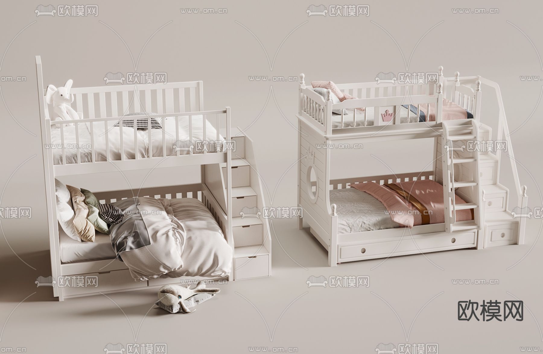 上下铺床3d模型下载