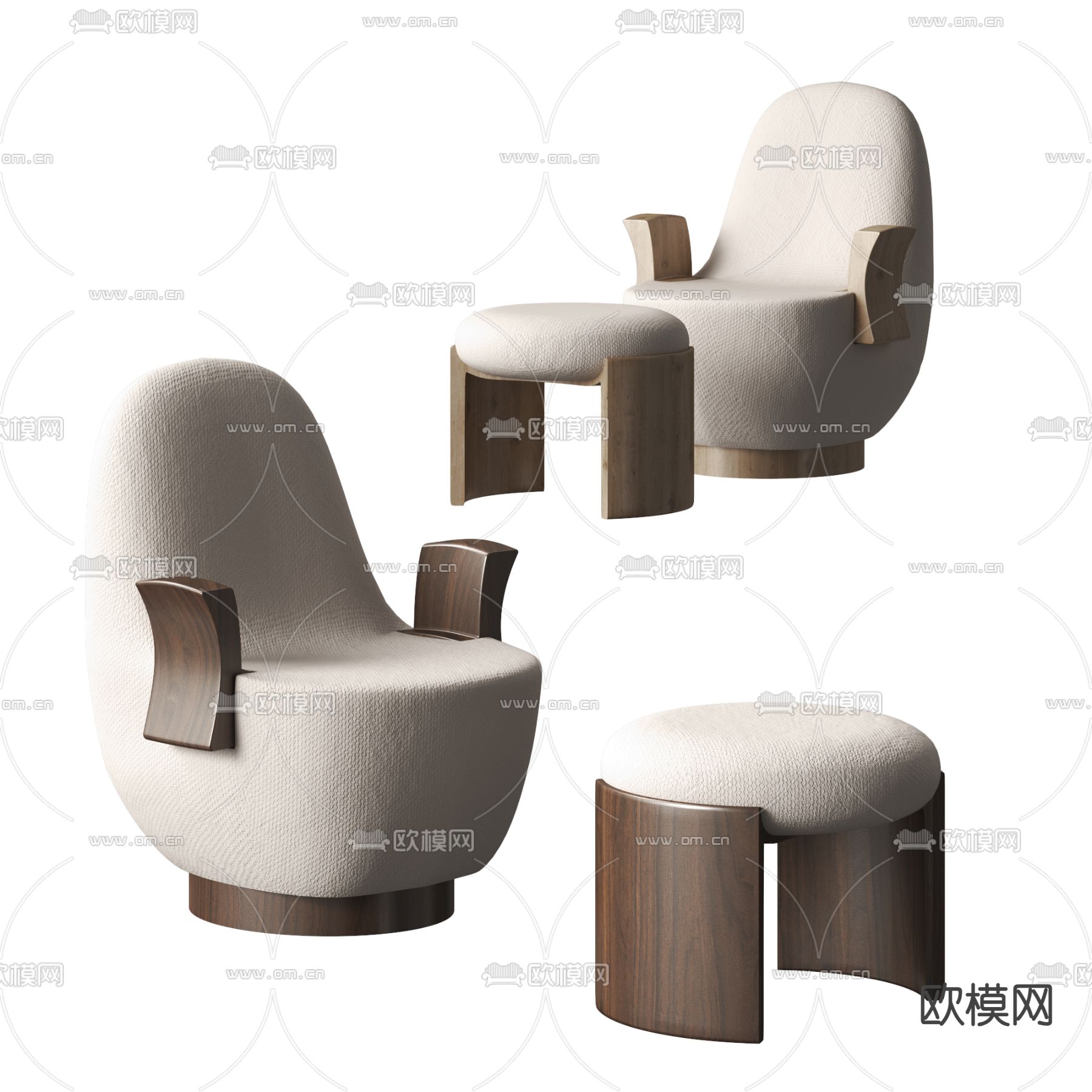 现代休闲椅 躺椅 扶手椅3d模型下载