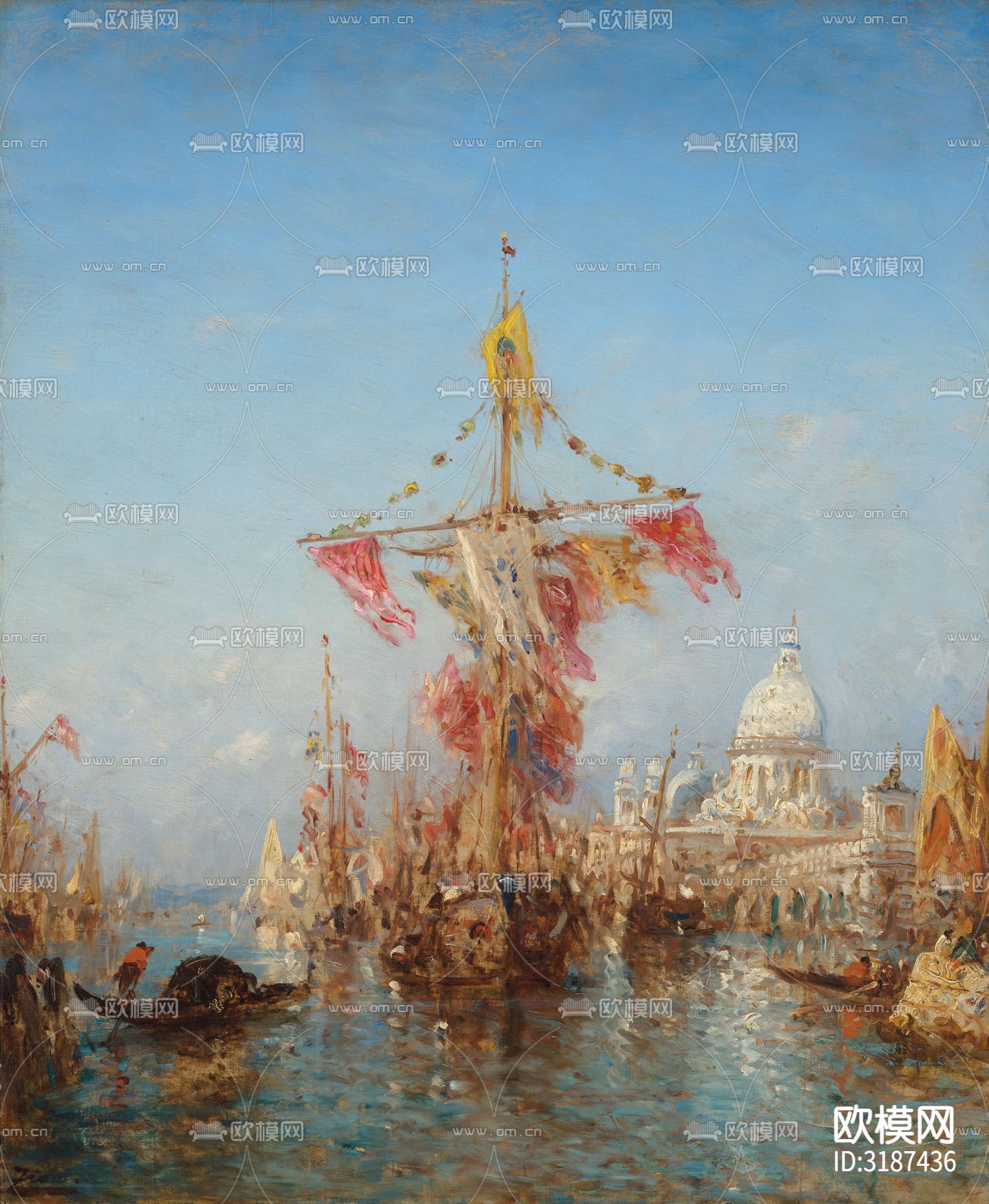 现代油画 装饰画贴图下载