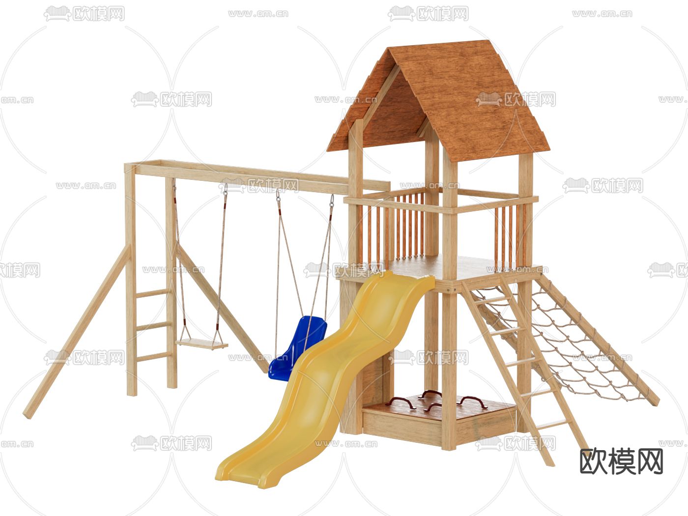 游乐器材 滑滑梯 秋千3d模型下载