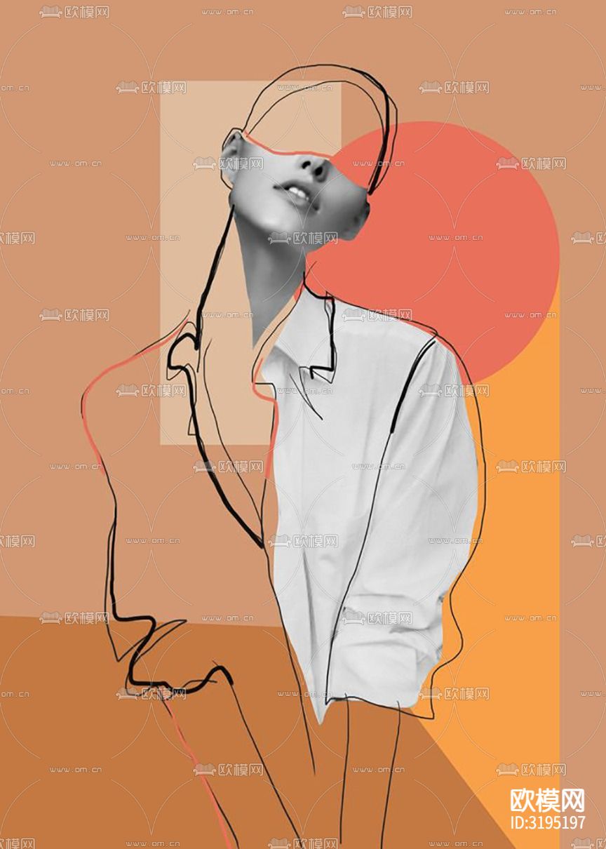 抽象人物装饰画下载