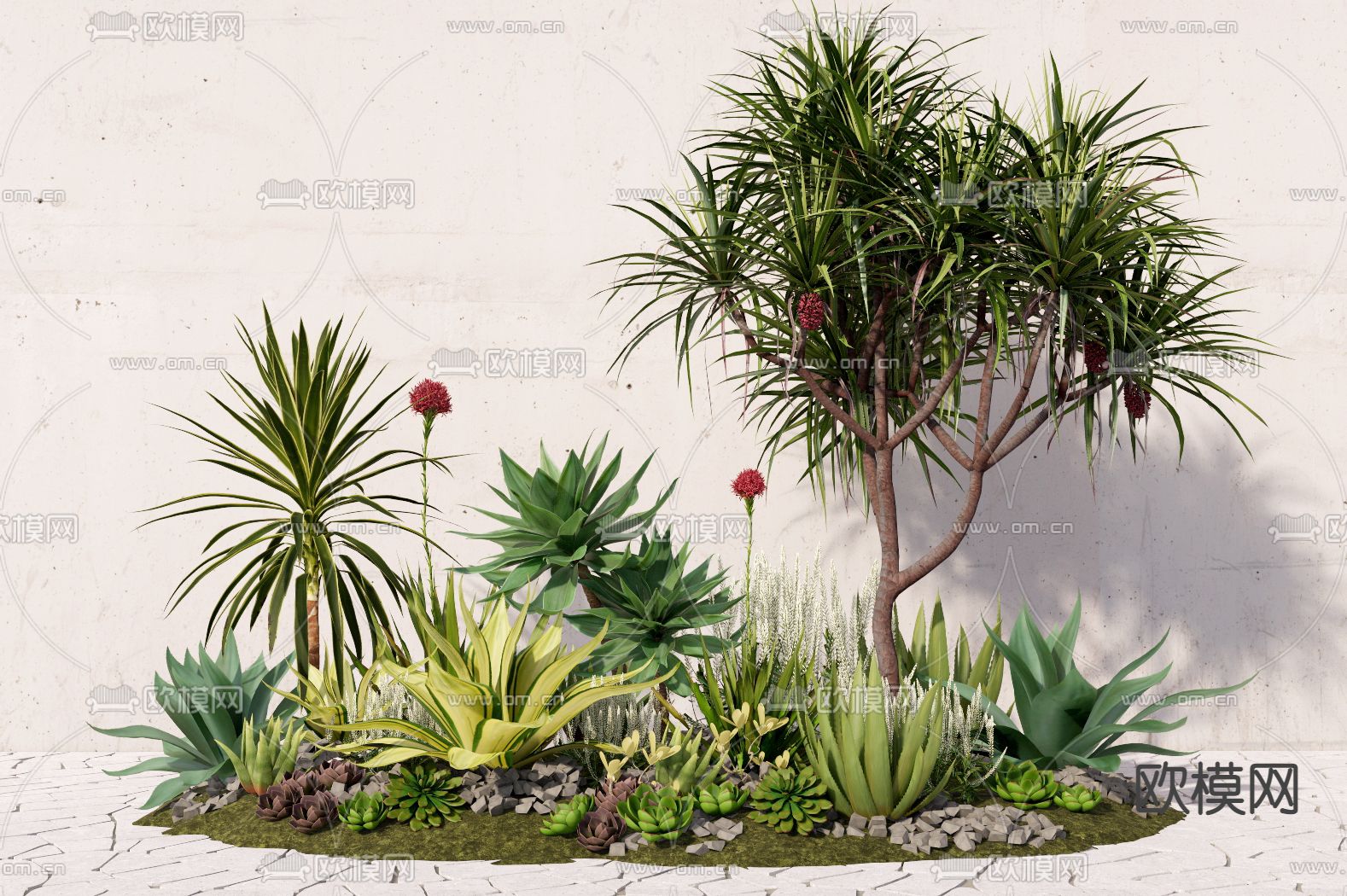 灌木绿植 植物堆su模型下载（渲染图2）