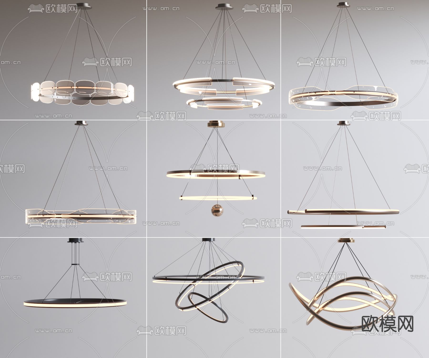 轻奢吊灯 餐厅吊灯3d模型下载