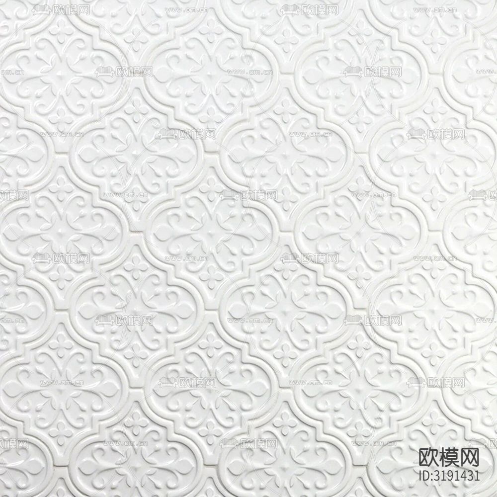 白色艺术灯笼马赛克厨卫 马赛克贴图下载（渲染图3）