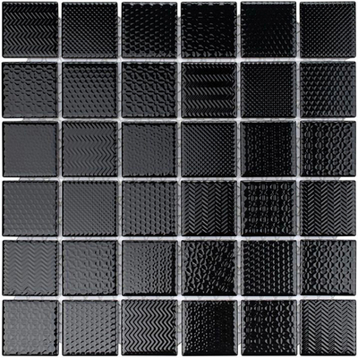  黑色凹凸艺术小方砖格子砖厨卫砖 马赛克贴图 