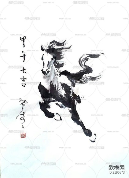 新中式 水墨 装饰画贴图下载