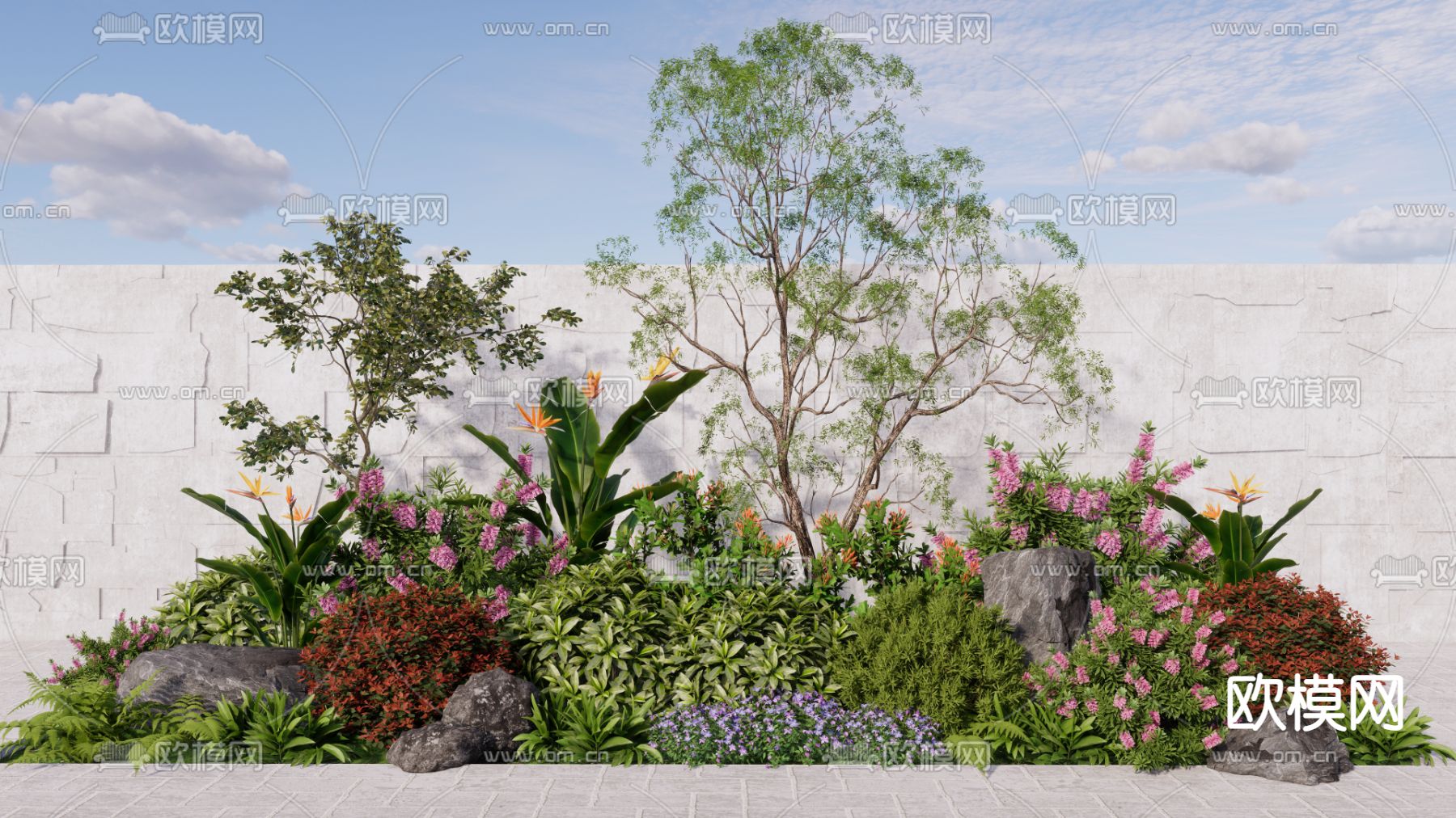 灌木绿植 植物堆su模型下载（渲染图2）