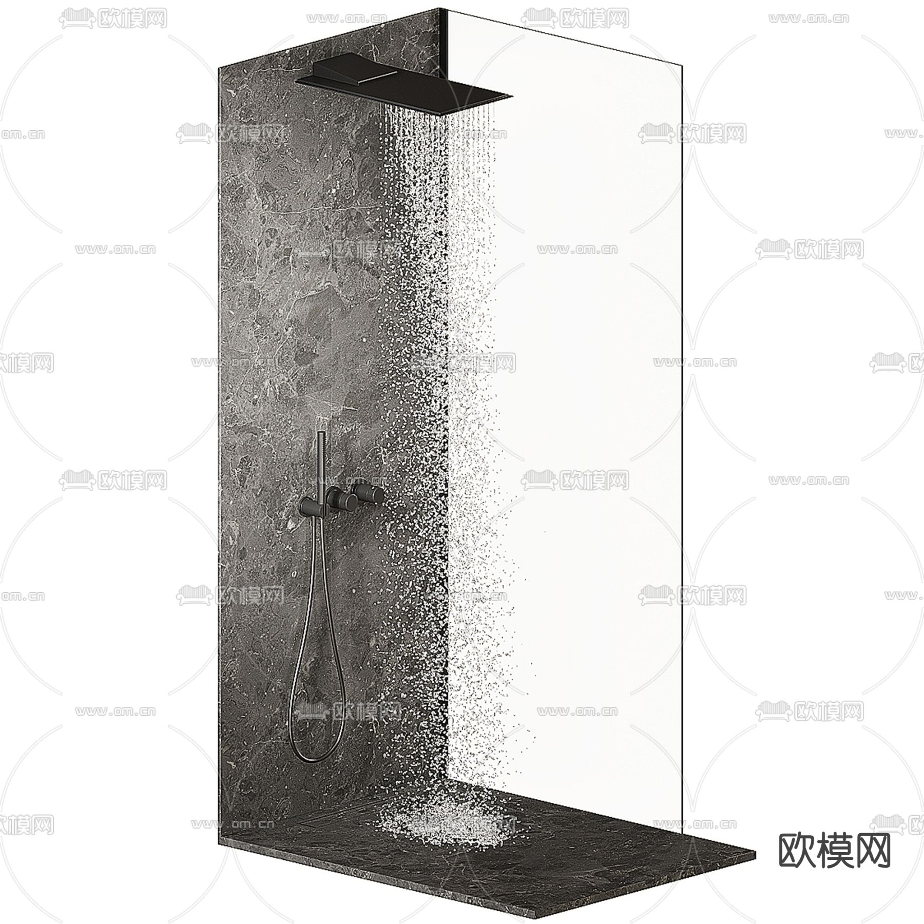 淋浴间 淋浴房 冲凉房su模型下载（渲染图1）