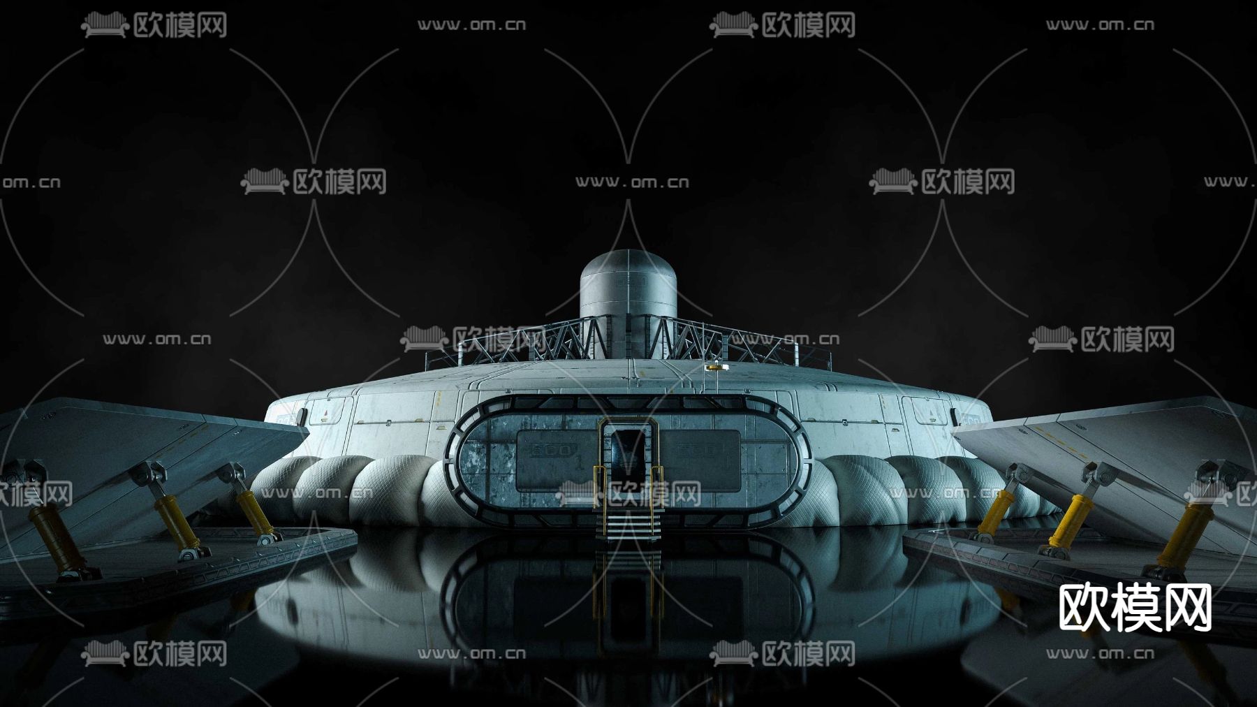 科幻基地 太空基地3d模型下载（渲染图2）