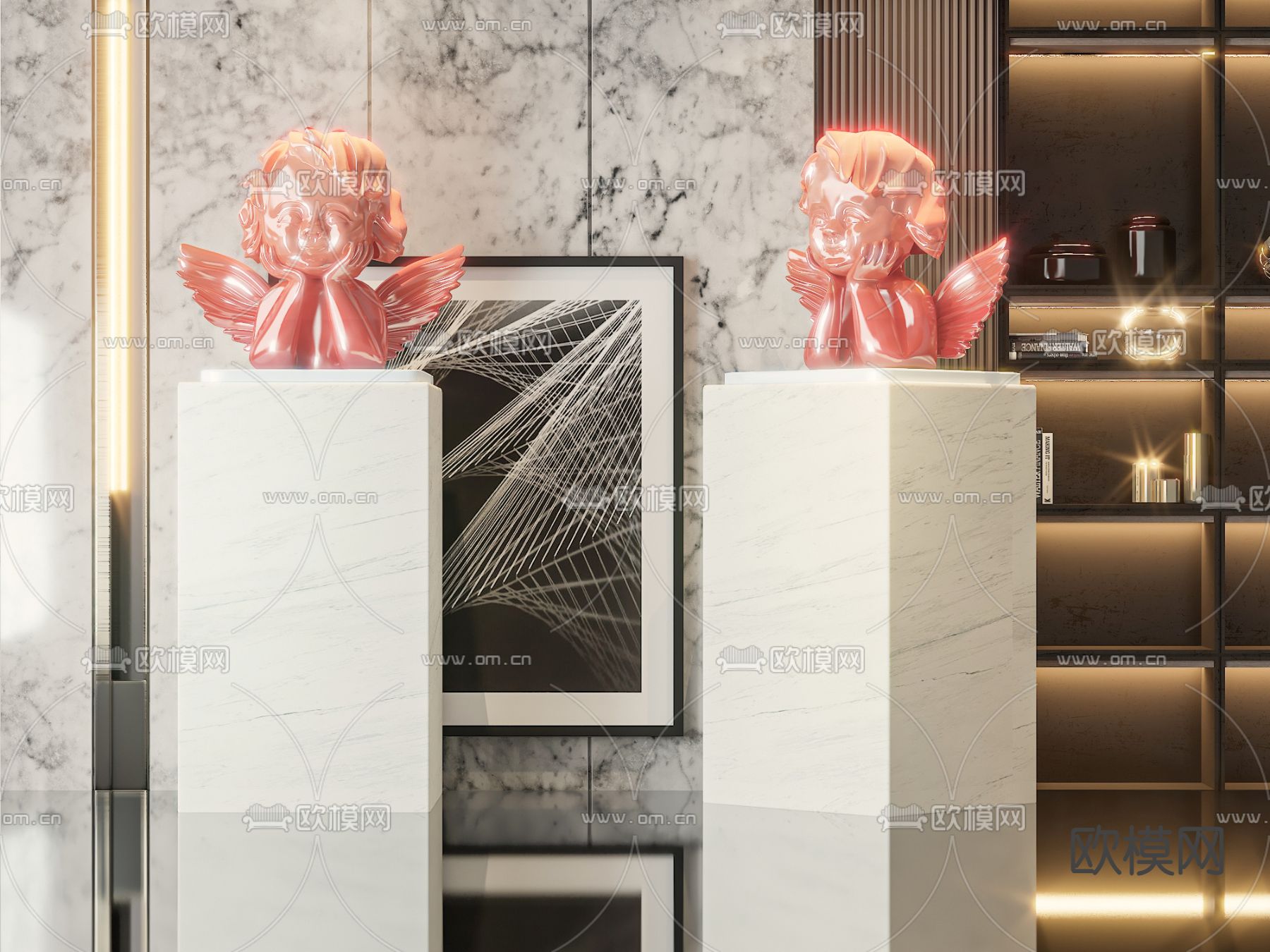 小天使雕塑 艺术摆件3d模型下载