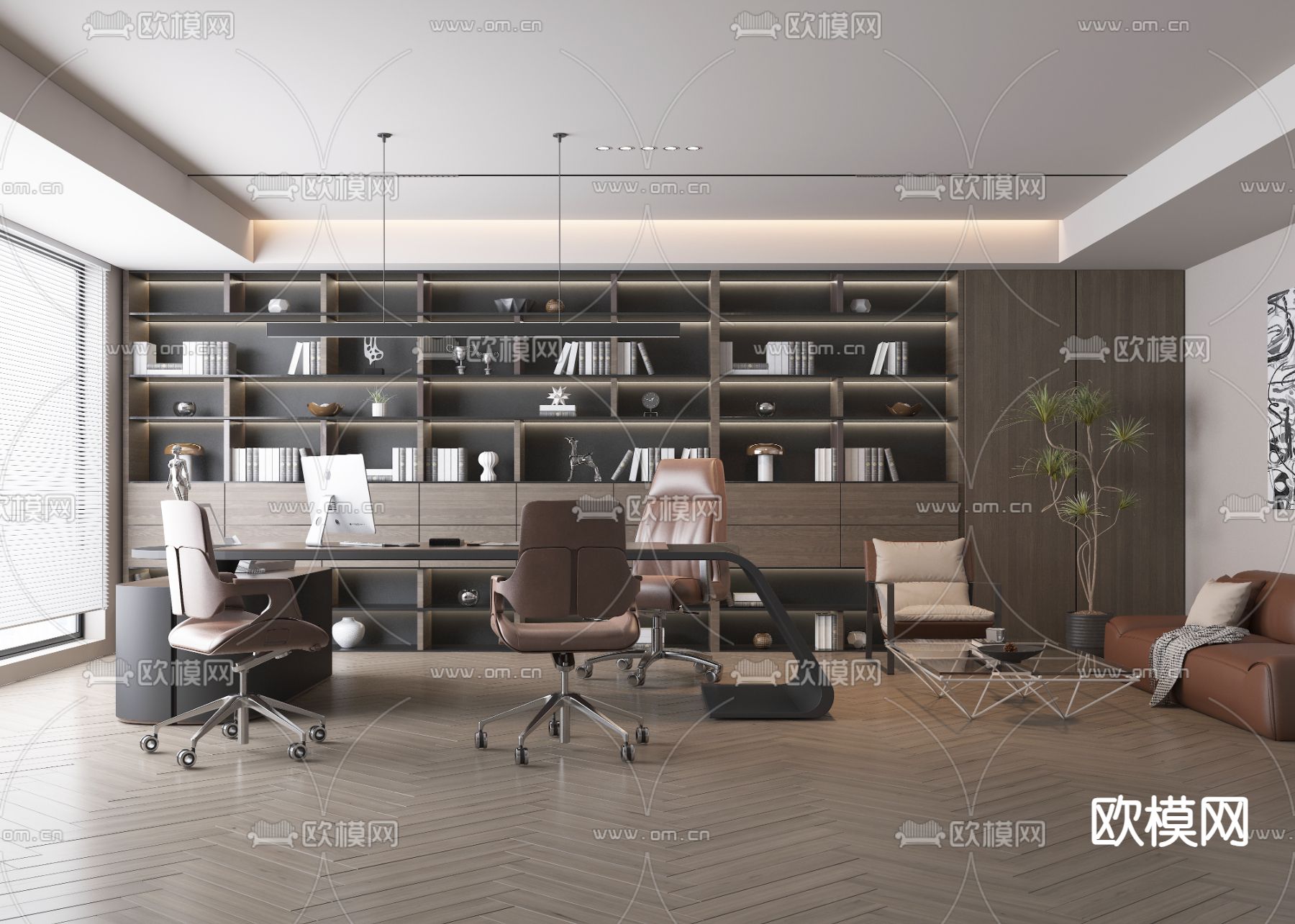 现代办公室 总经理办公室3d模型下载