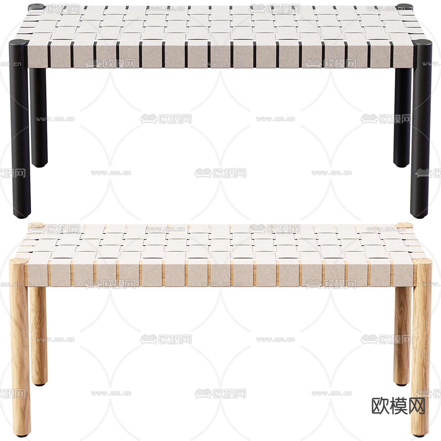 侘寂风长凳su模型下载（渲染图3）