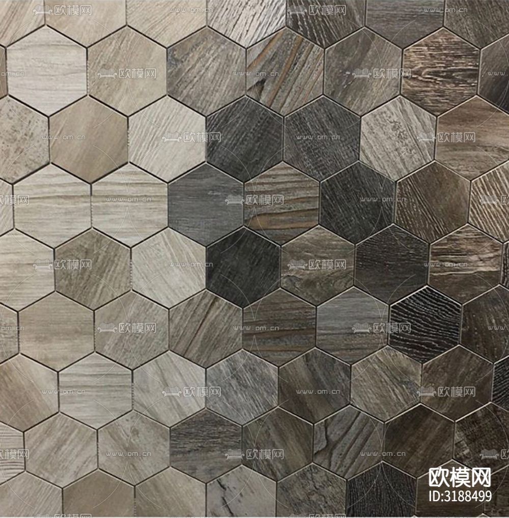 灰色六角 木纹砖贴图下载
