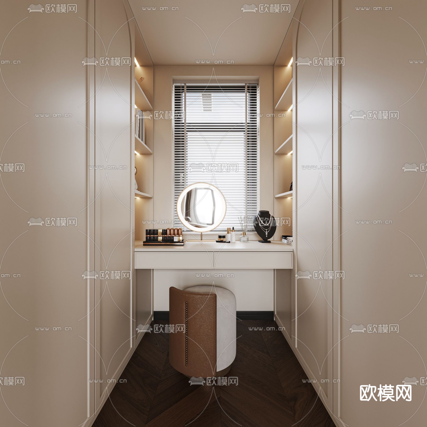 法式衣帽间 梳妆间3d模型下载