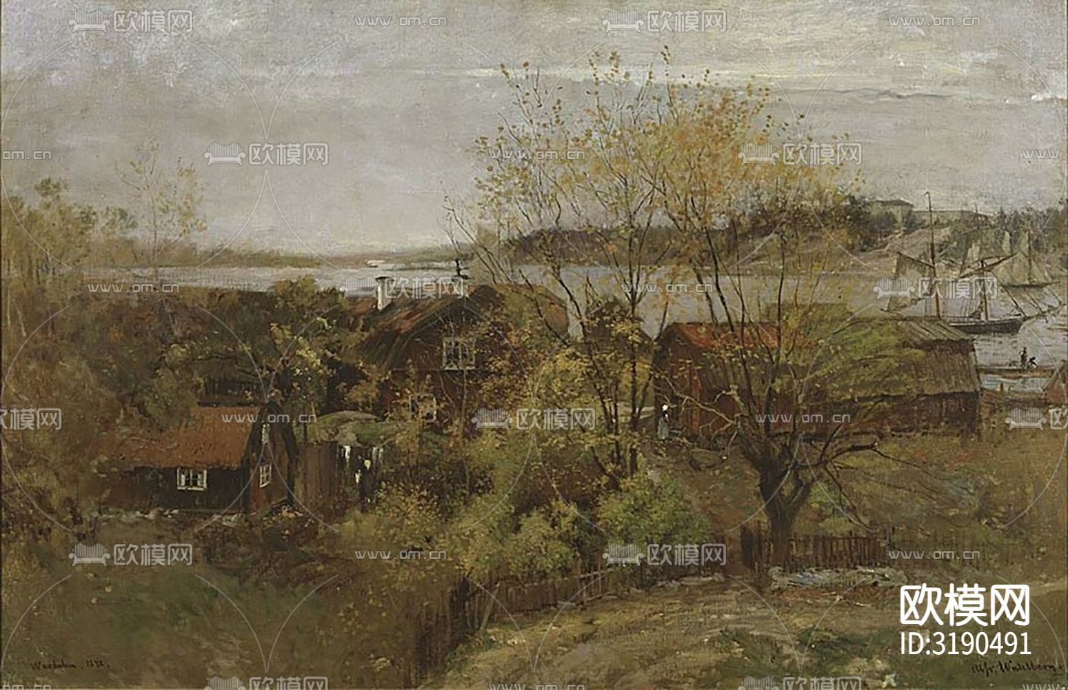 现代油画  装饰画贴图下载