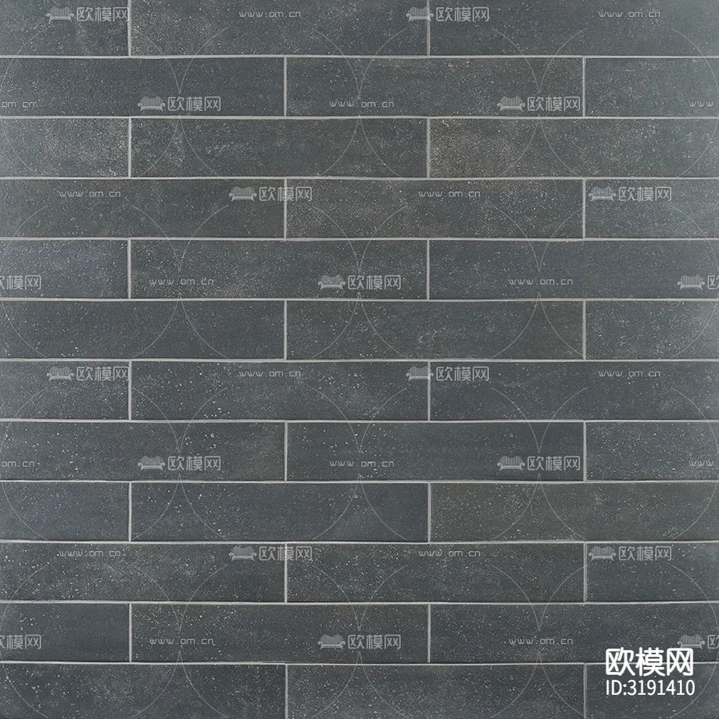 黑色石材纹长条砖 条形砖 厨卫砖贴图下载（渲染图2）